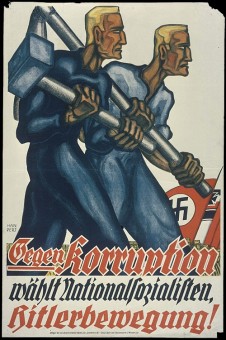 Cartaz denunciando a corrupção nazista